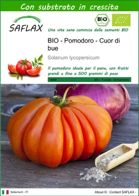 Immagine prodotto di SAFLAX - BIO - Pomodoro - Cuor di bue - 10 semi - Con substrato - Solanum
