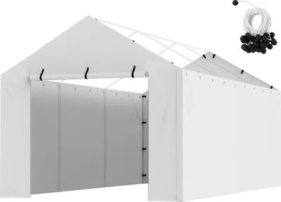 Immagine prodotto di Tenda da garage 3x6 m - Tenda impermeabile da garage per auto - Facile installazione - Protetta dai raggi UV - Bianco