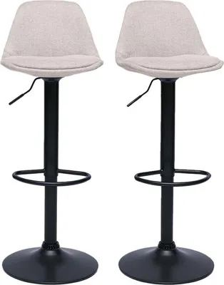 Produktbild von Miliboo - Designer-Barhocker aus beigem samtigem Stoff im 2er-Set STEEVY