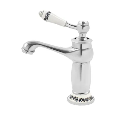 Zdjęcie produktu dla Vintage bateria kuchenna Retro bateria umywalkowa bateria zlewozmywakowa jednouchwytowa bateria łazienkowa mosiężna antyczna srebrna bateria umywalkowa bateria do kuchni łazienka