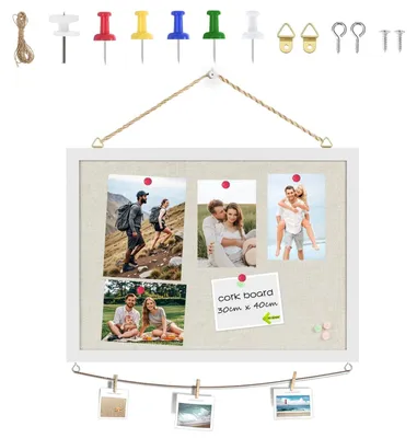Produktbild von Kork-Pinnwand 40 x 30 cm, vielseitige kleine Pinnwand für Küche, Büro, Heimbüro und Wohnzimmer