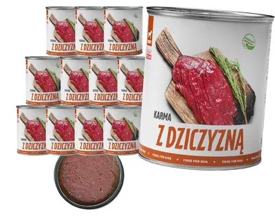 Obrázek produktu pro Tuftuf | Mokré krmivo pro psy – 12 × 800 g – zvěřina – mokré krmivo – 77 % vlhkosti