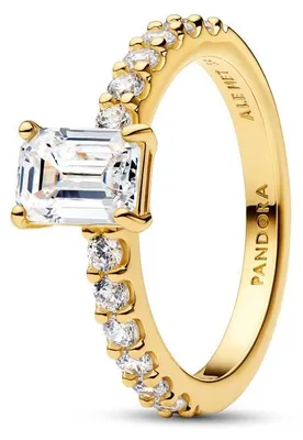 Produktbild von Siegelring für Damen Mom, Zirkonia, IP Gold von PANDORA Moments