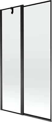Produktbild von Mexen Flip Duschabtrennung 2-flügelig 100 x 150 cm, schwarzer Rahmen, schwarz - 894-100-101-70-70