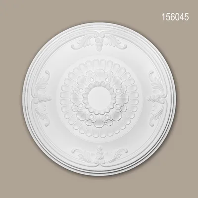 Produktbild von PROFHOME 156045 Rosette aus Polyurethan Deckenrosette Zierelement Ø 66,3 cm