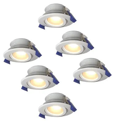 Image de HOFTRONIC - Spot LED encastrable Lima 4W 4000K IP65 Dimmable GU10 Blanc 6 pièces