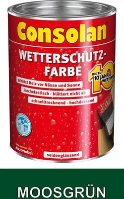 Produktbild von Consolan Wetterschutz-Farbe 2,5 L moosgrün
