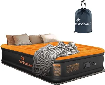 Productafbeelding van Luchtbed 2 Personen - Opblaasbaar Matras - Kamperen of Logeren - Ingebouwde Elektrische Pomp - 205 x 155 cm