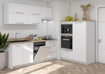 Immagine prodotto di Mobile cucina BONN cucina componibile 204cm frontale bianco MDF opaco REJS guida a estrazione totale