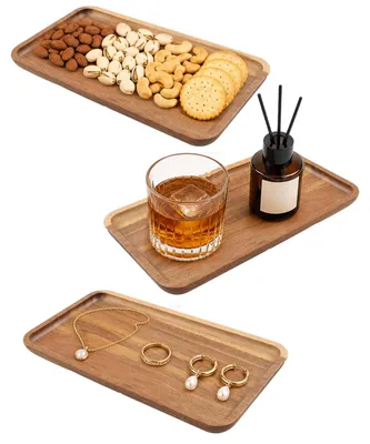 Holztablett 3er-Set 19x10,5 cm Servierschale Apero-Platte