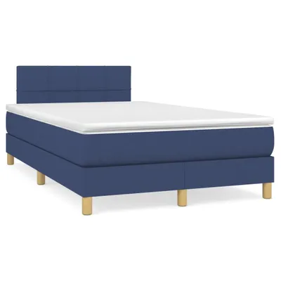 Produktbild von vidaXL Boxspringbett mit Matratze Blau 120x200 cm Stoff