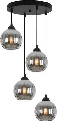 Obrázek produktu pro Costa Černá závěsná lampa – 4žárovková závěsná lampa s grafitovými koulemi E27