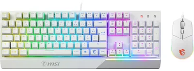 Obrázok produktu pre Klávesnica + myš - AZERTY - MSI - Vigor GK30 Combo White FR - Podsvietenie - Biela