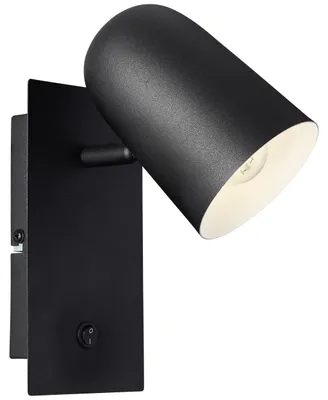 Produktbild von Brilliant Wandstrahler Ayr schwarz schwenkbar max. 1 x 18W E14 ohne Leuchtmittel  mit Schalter