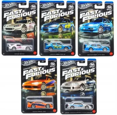 Produktbild von Hot Wheels Graphic Remix – Fast & Furious 5er Set Full set (1:64) – Sammlerautos