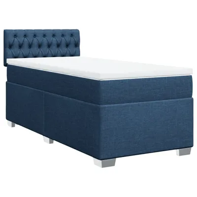 Produktbild von Boxspringbett mit Matratze Blau 80x200 cm Stoff