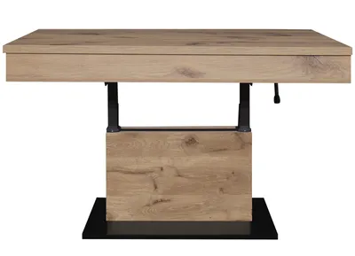 Produktbild von Couchtisch >Lift< höhenverstellbar, viking oak Nachbildung / schwarz - 110x58/77x60cm (BxHxT)