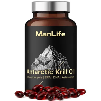 Produktbild von Antarktisches Krillöl 1000mg Omega-3 EPA DHA mit Astaxanthin und Phospholipide 90 Kapseln