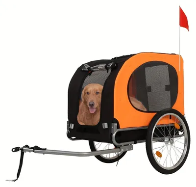 Produktbild von Fahrradanhänger für Hunde – Hundeanhänger – Hundegefährt – Hunde-Buggy – Fahrradanhänger – Tragfähigkeit: 39,92 kg