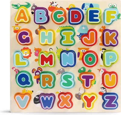 Produktbild von Houten Puzzel Dieren en Alfabet, 30st.