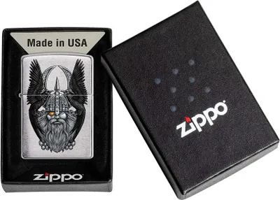 Produktbild von Zippo Feuerzeug Odin with Raven chrome Sturmfeuerzeug Benzin nachfüllbar