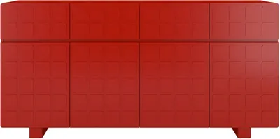 Produktbild von CUBO LONG Kommode 3D mit dekorierter Front / 4 Schubladen / 4 Türen / 169 cm / Rot