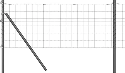 Image de vidaXL Clôture Euro d'extérieur à encastrer dans le sol 25 x 0,6 m, filet gris