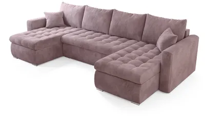 Produktbild von BroMARKT Wohnlandschaft LUIS Schlaffunktion Bettkasten U-Form 310x150x85cm Rosa