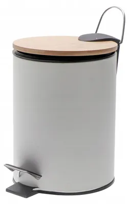 Obrázek produktu pro Koupelnový koš Aspen 3 l s bambusovým víkem bílý