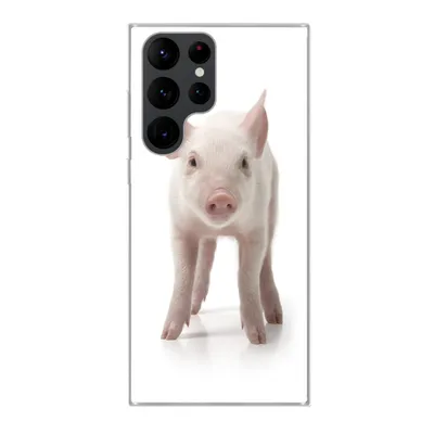 Produktbild von MuchoWow® Handyhülle Schutzhülle Hülle für Samsung Galaxy S22 Ultra Schwein - Tiere - Weiß Silikon Softcase Handy Hülle - Abbildung