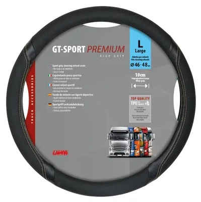 Immagine prodotto di Coprivolante Lampa GT-Sport, in Skeentex - L - Ø 46/48 cm - nero/beige