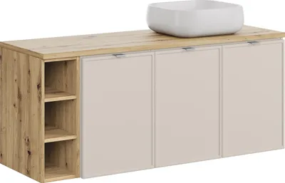 Zdjęcie produktu dla Szafka Łazienkowa 140 Cm Z Blatem I Umywalką Nablatową