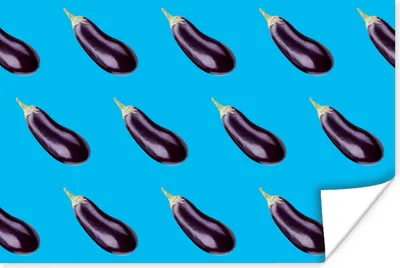 Produktbild von MuchoWow® Poster Gemüse - Aubergine - Muster - Blau 60x40 cm - Schlafzimmerdekoration