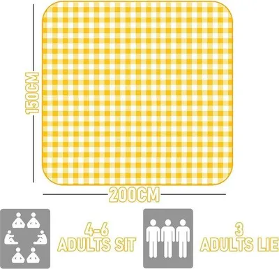 Produktbild von Picknickdecke, wasserdichte Picknickdecke, große Picknickdecke, Campingdecke mit Tragegriff, Picknickdecke für 4-6 Personen, geeignet für den Einsatz im Park