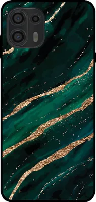 Produktbild von Smartphonica Phone Case Fit für Motorola Edge 20 Lite mit Marmor-Druck - TPU zurück Abdeckung Fall Marmor-Design - Green Gold