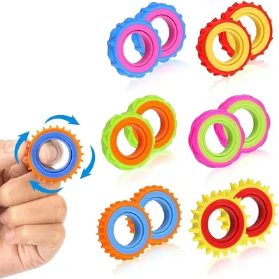 Productafbeelding van Stille fidget-speelgoedset - Set van 12 - Sensorisch autisme voor speelgoed - Sensorische fidget-ring siliconen
