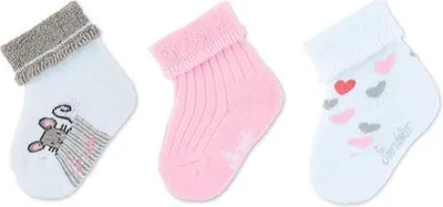 Produktbild von Sterntaler Baby-Söckchen 3er-Pack Maus weiß 15-16