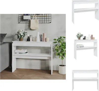Image de vidaXL Table console blanche 102x30x80 cm Bois composite - Tables d'appoint