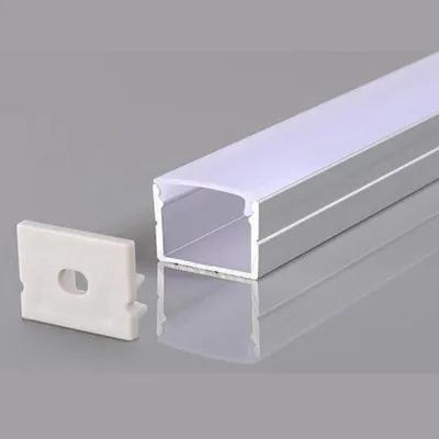 Produktbild von Aluminiumprofil 19x13mm 2m Für LED-Streifen Abdeckung Opak Weiß