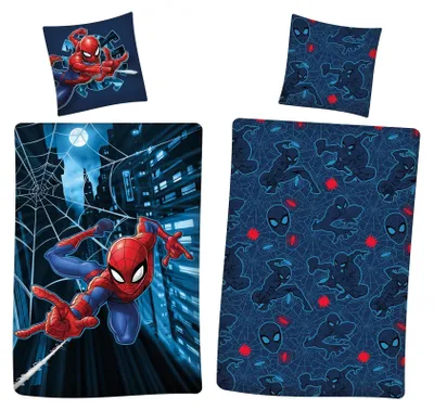 Produktbild von Spiderman Flanell Bettwäsche, 80 x 80 cm + 135 x 200 cm