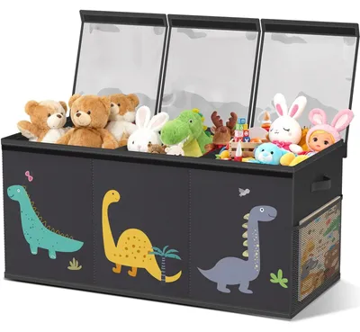 Image de Boîte de rangement avec couvercle pour enfants, extra grande