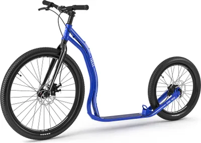 Image de Yedoo Trexx Disc Alloy Scooter Trottinette / Dogscooter - pour adultes et adolescents, jusqu'à 150 kg, avec pneus gonflables 26/20, freins à disque et guidon réglable bleu