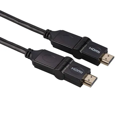 Productafbeelding van Hama 4K HDMI Highspeed Kabel, 1,5 meter, met Ethernet, verguld en afgeschermd, voor UHD, zwart