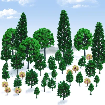 Obrázok produktu pre Modelovanie stromov Miniatúrne dekoratívne lesné zvieratá 38 kusov 3-13 cm