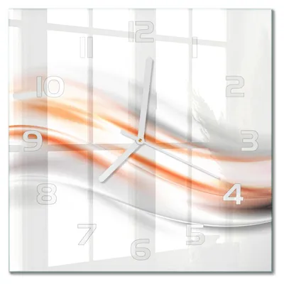 Produktbild von Glas Wanduhr 30x30 cm - Wanduhr - lautlose Wanduhr - ohne Ticken - geräuschloses Uhrwerk - schleichende Zeiger - moderne Uhr - Design Uhr - Wohnzimmer Uhr - Wellenabstraktion