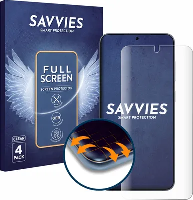 Produktbild von 4x Savvies Fullscreen Schutzfolie für Samsung Galaxy S25 Displayschutz Folie Fullcover Klar Transparent