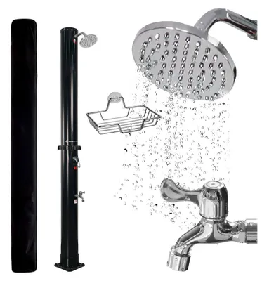 Obrázek produktu pro Solární sprcha NovaTerra 40 l, černá (sprcha se solárním zásobníkem) Výška: 2,26 m