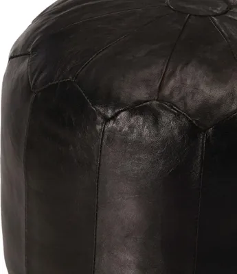 Produktbild von vidaXL Pouf Schwarz 40 x 35 cm Echtes Ziegenleder
