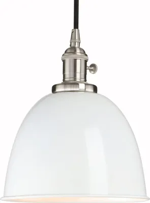 Zdjęcie produktu dla Lampa wisząca Phansthy półokrągła biała metalowa vintage loft styl nowoczesny