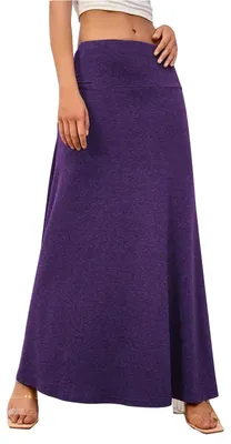 Immagine prodotto di Omgoods - Gonna lunga da donna con vita elastica, ideale per lo yoga e l'abbigliamento casual